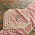 Artisan Hand Loomed Cotton Table Runner - Red with Green Stitching - 18"x96" - ARCADIA HOME